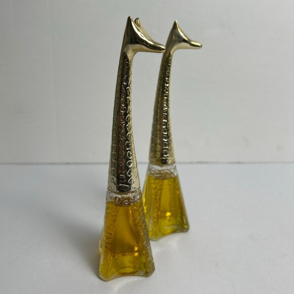 Vintage 1976 Avon Graceful Giraffe Perfume Bottle Lot | Full, Gold Neck - Picture 4 of 16
